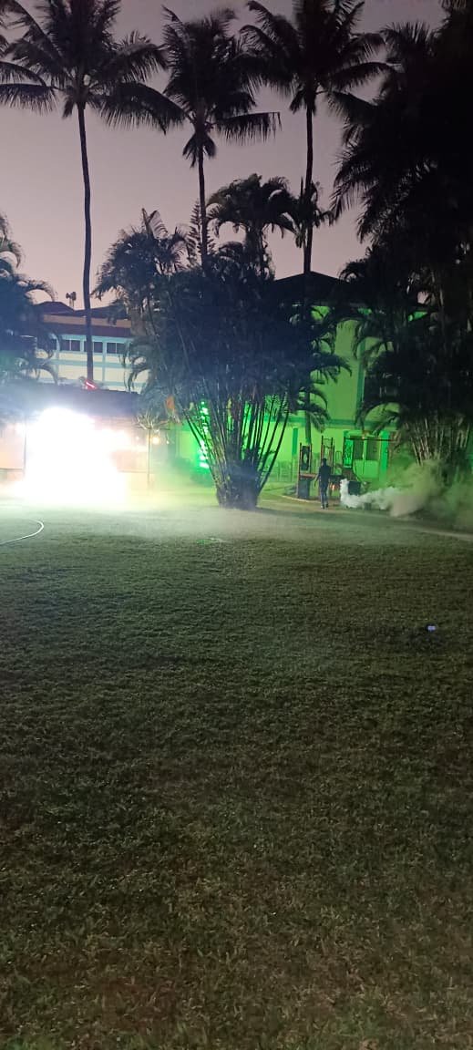Night-time lawn perimeter pest treatment